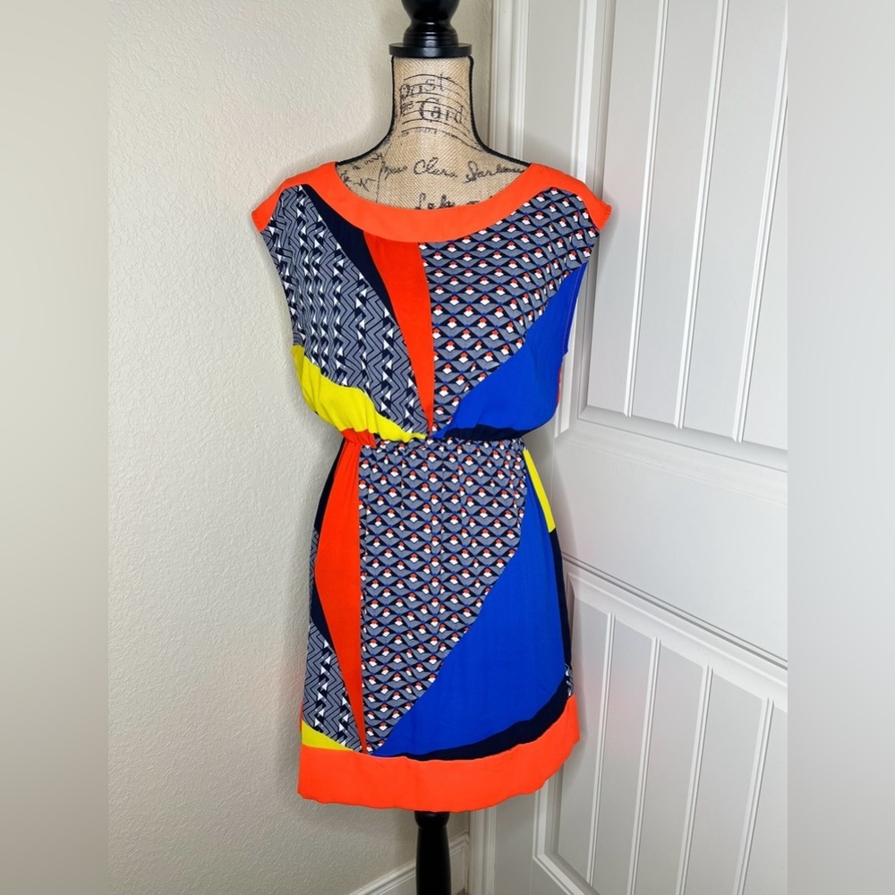NTM: Jealous Tomato Retro Look Colorblock Design Sleeveless Dress Sz M
